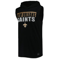 New Orleans Saints MSX by Michael Strahan Relay Sleeveless Pullover Hoodie Black - NFL