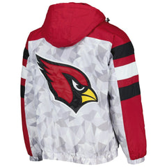 Arizona Cardinals Starter Thursday Night Gridiron Raglan Half-Zip Hooded Jacket White/Cardinal - NFL