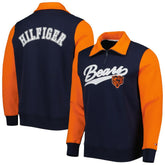 Chicago Bears Tommy Hilfiger Aiden Quarter-Zip Sweatshirt Navy/Orange - NFL