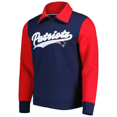 New England Patriots Tommy Hilfiger Aiden Quarter-Zip Sweatshirt Navy/Red - NFL