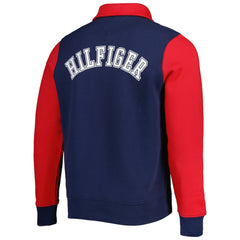 New England Patriots Tommy Hilfiger Aiden Quarter-Zip Sweatshirt Navy/Red - NFL
