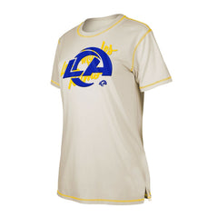 Los Angeles Rams New Era Women's Split T-Shirt Cream - NFL