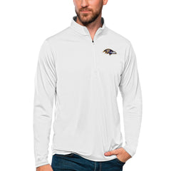 Baltimore Ravens Antigua Tribute Quarter-Zip Lightweight Pullover Top White - NFL