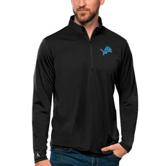 Detroit Lions Antigua Tribute Quarter-Zip Lightweight Pullover Top Black - NFL