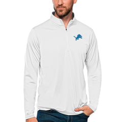 Detroit Lions Antigua Tribute Quarter-Zip Lightweight Pullover Top White - NFL