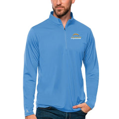 Los Angeles Chargers Antigua Tribute Quarter-Zip Lightweight Pullover Top Powder Blue - NFL