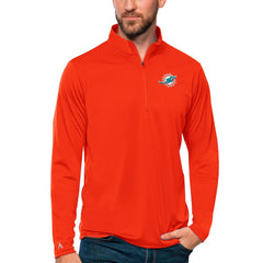Miami Dolphins Antigua Tribute Quarter-Zip Lightweight Pullover Top Orange - NFL