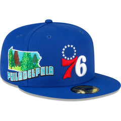 New Era - Philadelphia 76ers Stateview 59FIFTY Fitted Hat - Royal