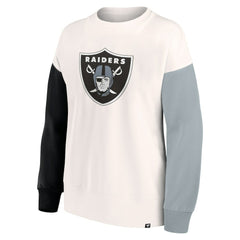 Las Vegas Raiders Women's Colorblock Primary Logo Pullover Sweatshirt White - Fanatics
