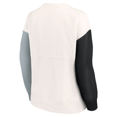 Las Vegas Raiders Women's Colorblock Primary Logo Pullover Sweatshirt White - Fanatics