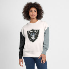 Las Vegas Raiders Women's Colorblock Primary Logo Pullover Sweatshirt White - Fanatics