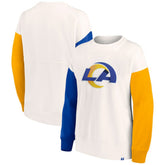Los Angeles Rams Women's Colorblock Primary Logo Pullover Sweatshirt White - Fanatics