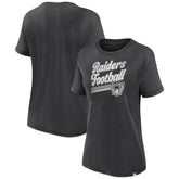 Las Vegas Raiders Women's Hit Snow Washed T-Shirt Charcoal - Fanatics