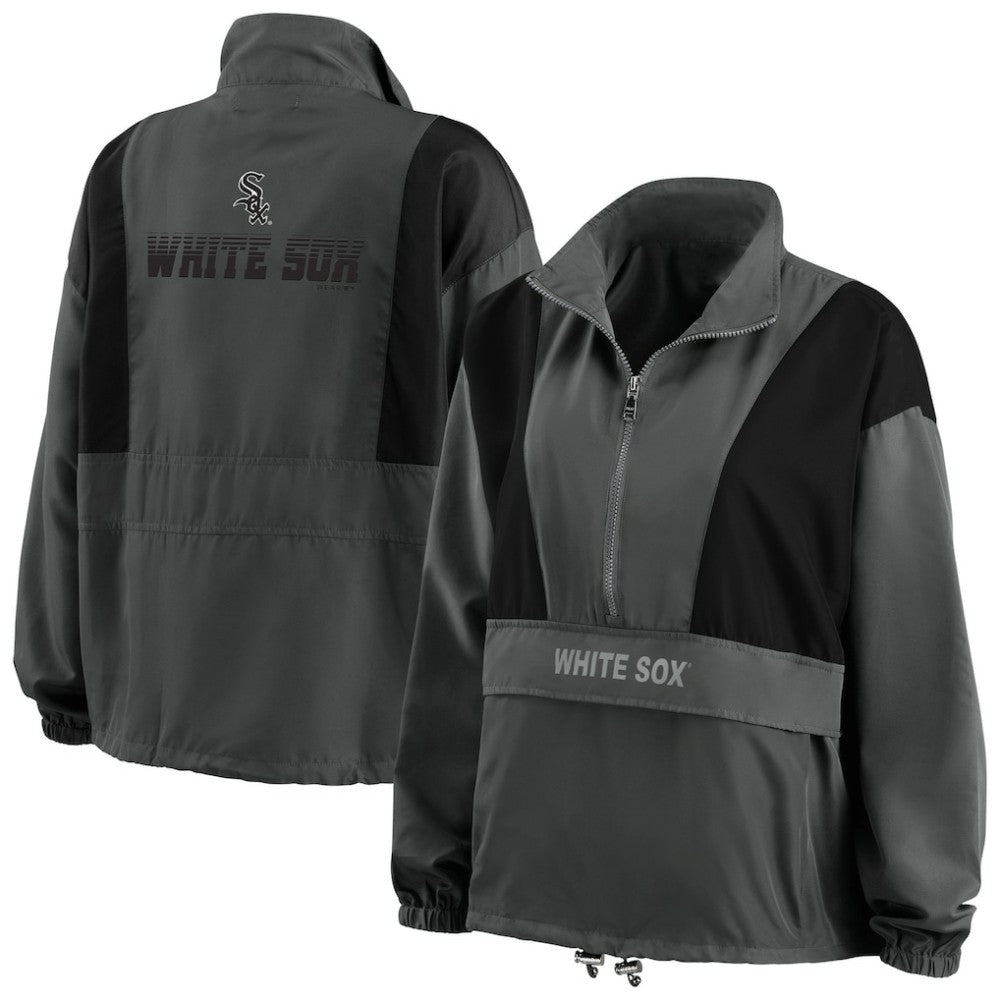 Chicago White Sox WEAR by Erin Andrews Women's Packable Half-Zip Jacket for sale