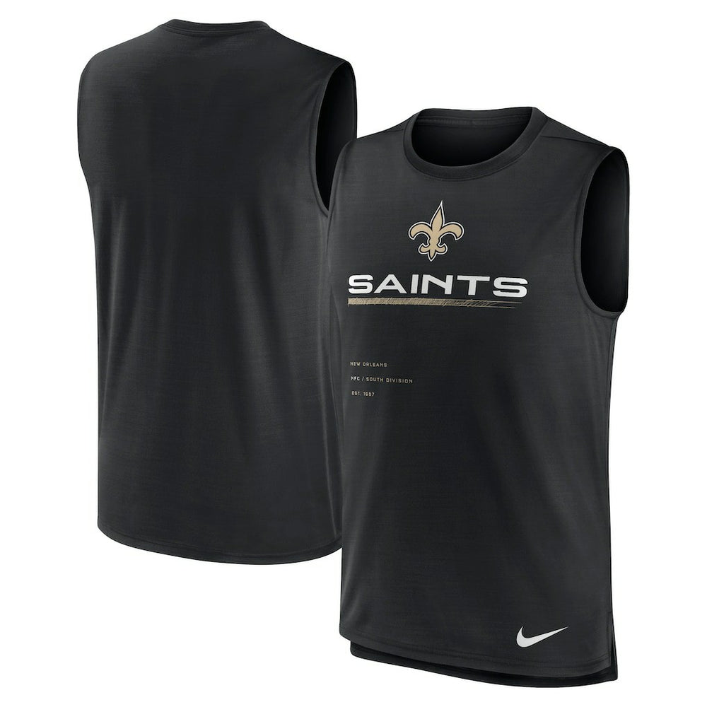 New Orleans Saints Muscle Trainer Tank Top Black - Nike