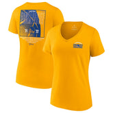 Fanatics - Golden State Warriors Women's 2022 Western Conference Champions Balanced Attack Roster V-Neck T-Shirt - Gold