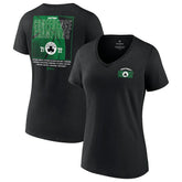 Fanatics - Boston Celtics Women's 2022 Eastern Conference Champions Balanced Attack Roster V-Neck T-Shirt - Black