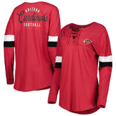 Arizona Cardinals New Era Women's Athletic Varsity Lace-Up Lightweight Long Sleeve T-Shirt Cardinal - NFL