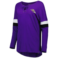 Baltimore Ravens New Era Women's Athletic Varsity Lace-Up Lightweight Long Sleeve T-Shirt Purple - NFL