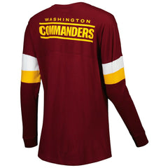 Washington Commanders New Era Women's Athletic Varsity Lace-Up Lightweight Long Sleeve T-Shirt Burgundy - NFL