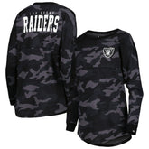 Las Vegas Raiders New Era Women's Camo Long Sleeve T-Shirt Black - NFL