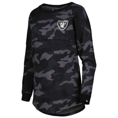 Las Vegas Raiders New Era Women's Camo Long Sleeve T-Shirt Black - NFL