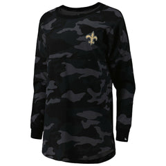 New Orleans Saints New Era Women's Camo Long Sleeve T-Shirt Black - NFL