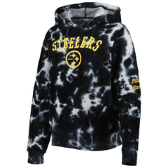 Pittsburgh Steelers New Era Women's Cloud Dye Fleece Pullover Hoodie Black - NFL