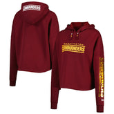 Washington Commanders New Era Women's Foil Sleeve Pullover Hoodie Burgundy - NFL