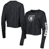 Las Vegas Raiders New Era Women's Crop Long Sleeve T-Shirt Black - NFL