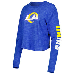 Los Angeles Rams New Era Women's Crop Long Sleeve T-Shirt Royal - NFL