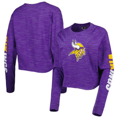 Minnesota Vikings New Era Women's Crop Long Sleeve T-Shirt Purple - NFL