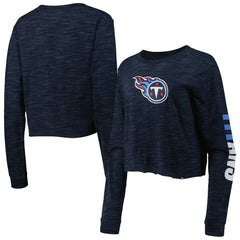 Tennessee Titans New Era Women's Crop Long Sleeve T-Shirt Navy - NFL
