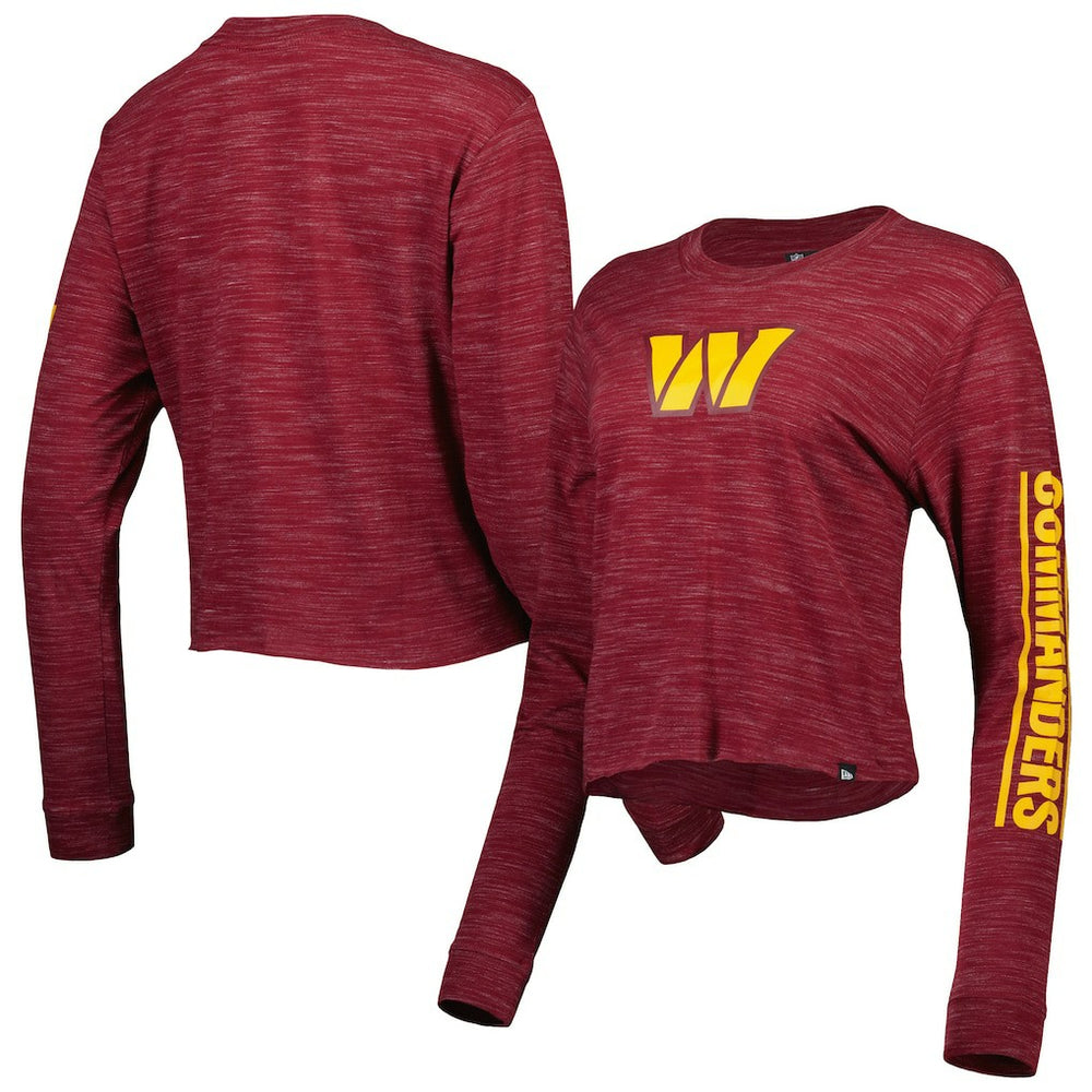 Washington Commanders New Era Women's Crop Long Sleeve T-Shirt Burgundy - NFL