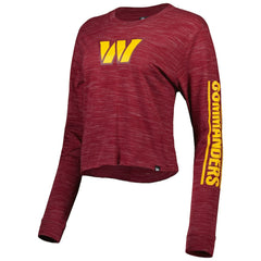 Washington Commanders New Era Women's Crop Long Sleeve T-Shirt Burgundy - NFL