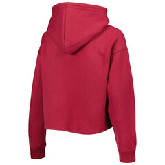 Arizona Cardinals Cuce Women's Crystal Logo Cropped Pullover Hoodie Cardinal - NFL