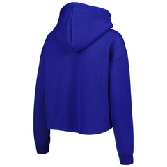 Los Angeles Rams Cuce Women's Crystal Logo Cropped Pullover Hoodie Royal - NFL