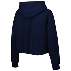 Tennessee Titans Cuce Women's Crystal Logo Cropped Pullover Hoodie Navy - NFL