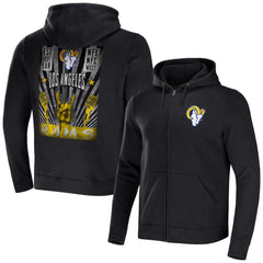 Los Angeles Rams NFL x Darius Rucker Collection Rocker Full-Zip Hoodie Black - Fanatics