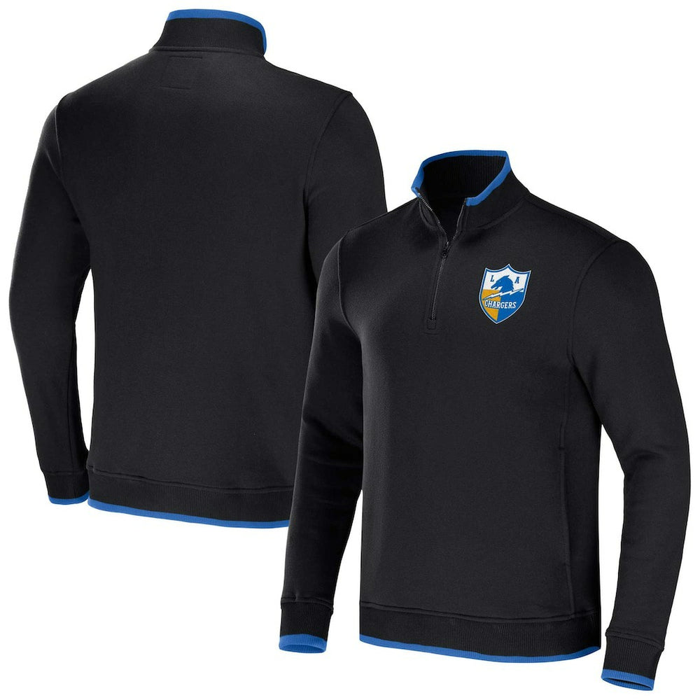 Los Angeles Chargers NFL x Darius Rucker Collection Logo Quarter-Zip Top Black - Fanatics