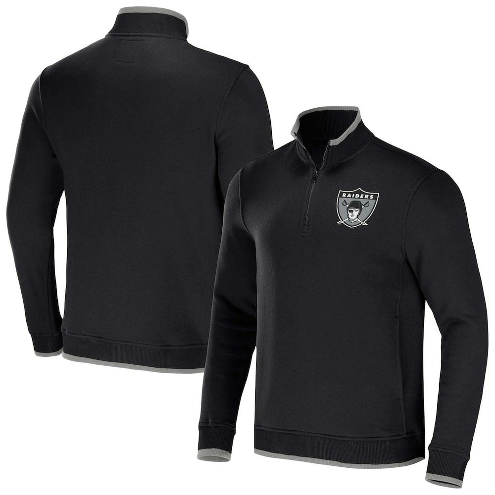 Las Vegas Raiders NFL x Darius Rucker Collection Logo Quarter-Zip Top Black - Fanatics