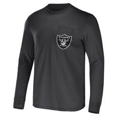 Las Vegas Raiders NFL x Darius Rucker Collection Team Long Sleeve Pocket T-Shirt Charcoal - Fanatics