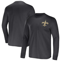 New Orleans Saints NFL x Darius Rucker Collection Team Long Sleeve Pocket T-Shirt Black - Fanatics