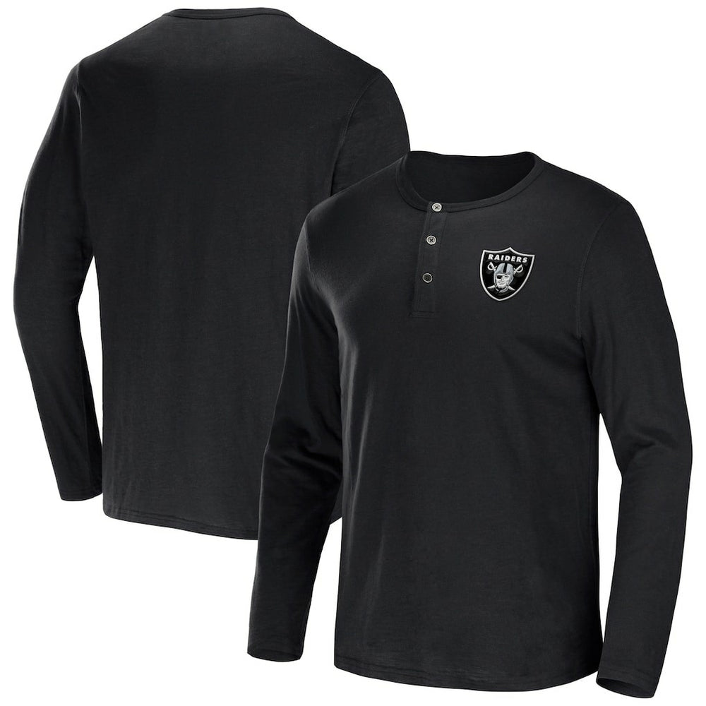 Las Vegas Raiders NFL x Darius Rucker Collection Slub Jersey Henley Long Sleeve T-Shirt Black - Fanatics