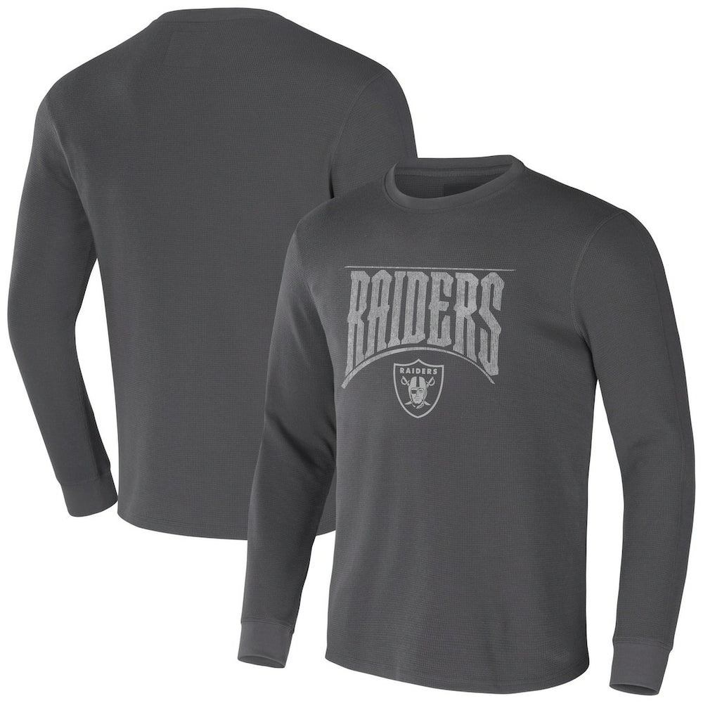 Las Vegas Raiders NFL x Darius Rucker Collection Long Sleeve Thermal T-Shirt Charcoal - Fanatics