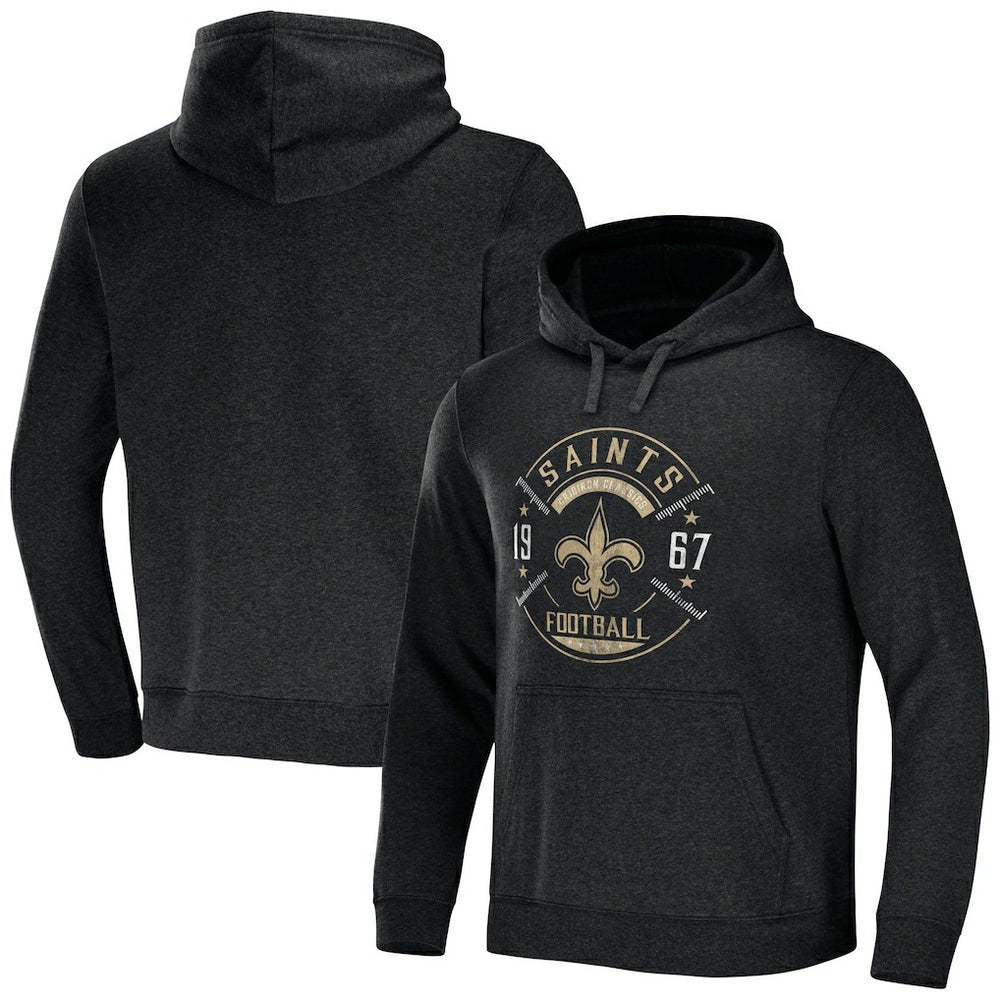 New Orleans Saints NFL x Darius Rucker Collection Radar Pullover Hoodie Heather Charcoal - Fanatics