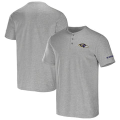 Baltimore Ravens NFL x Darius Rucker Collection Henley T-Shirt Heather Gray - Fanatics