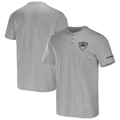 Las Vegas Raiders NFL x Darius Rucker Collection Henley T-Shirt Heather Gray - Fanatics