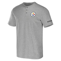 Pittsburgh Steelers NFL x Darius Rucker Collection Henley T-Shirt Heather Gray - Fanatics