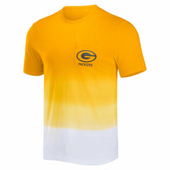 Green Bay Packers NFL x Darius Rucker Collection Dip Dye Pocket T-Shirt Gold/White - Fanatics